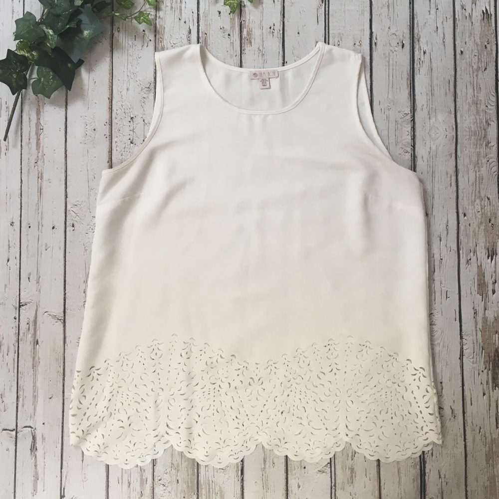 Lila Rose Laser Cut White Tank
